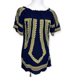 Chelsea & Violet Navy and Yellow Blouse